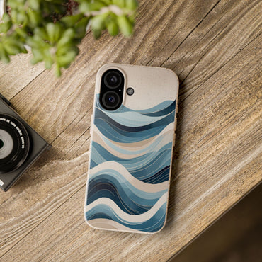 Nordic Wave Eco-Friendly iPhone Case - Sustainable Biodegradable Design
