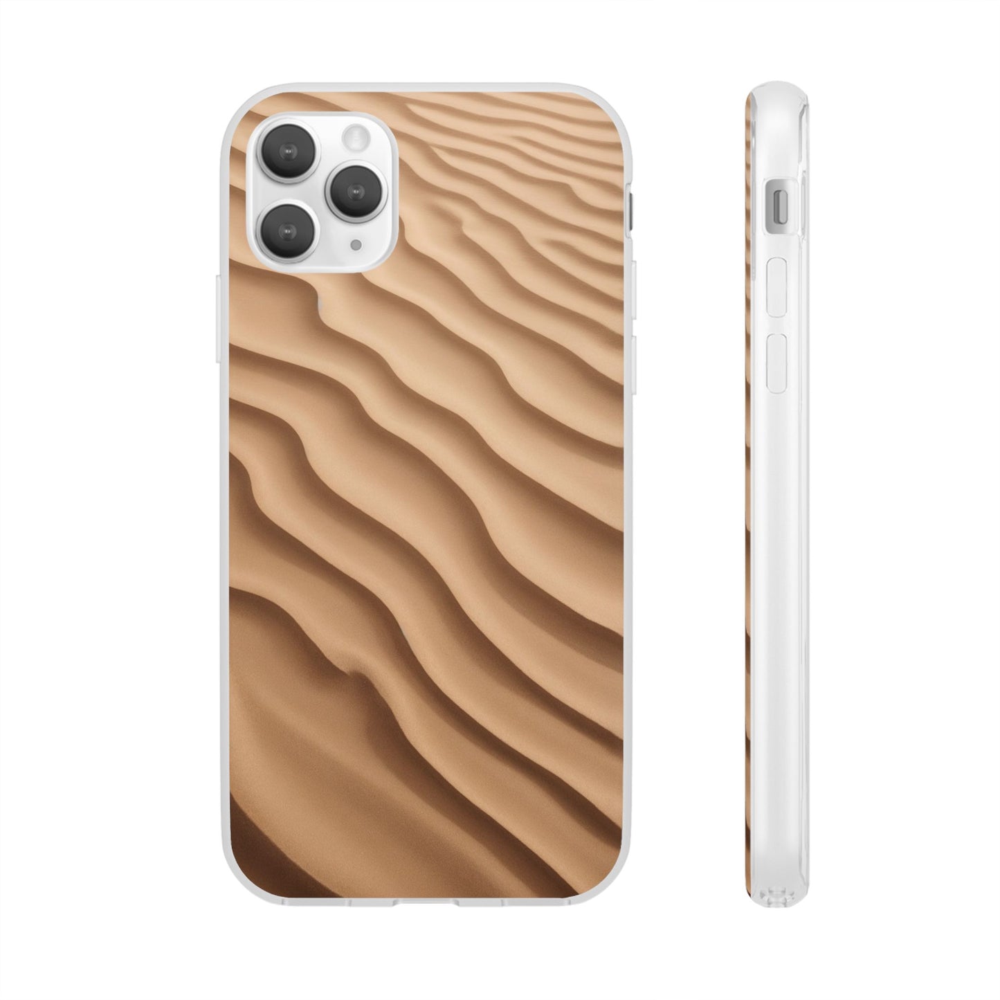 Golden Sand Ripple Pattern Phone Case - Minimal Beach Texture Design