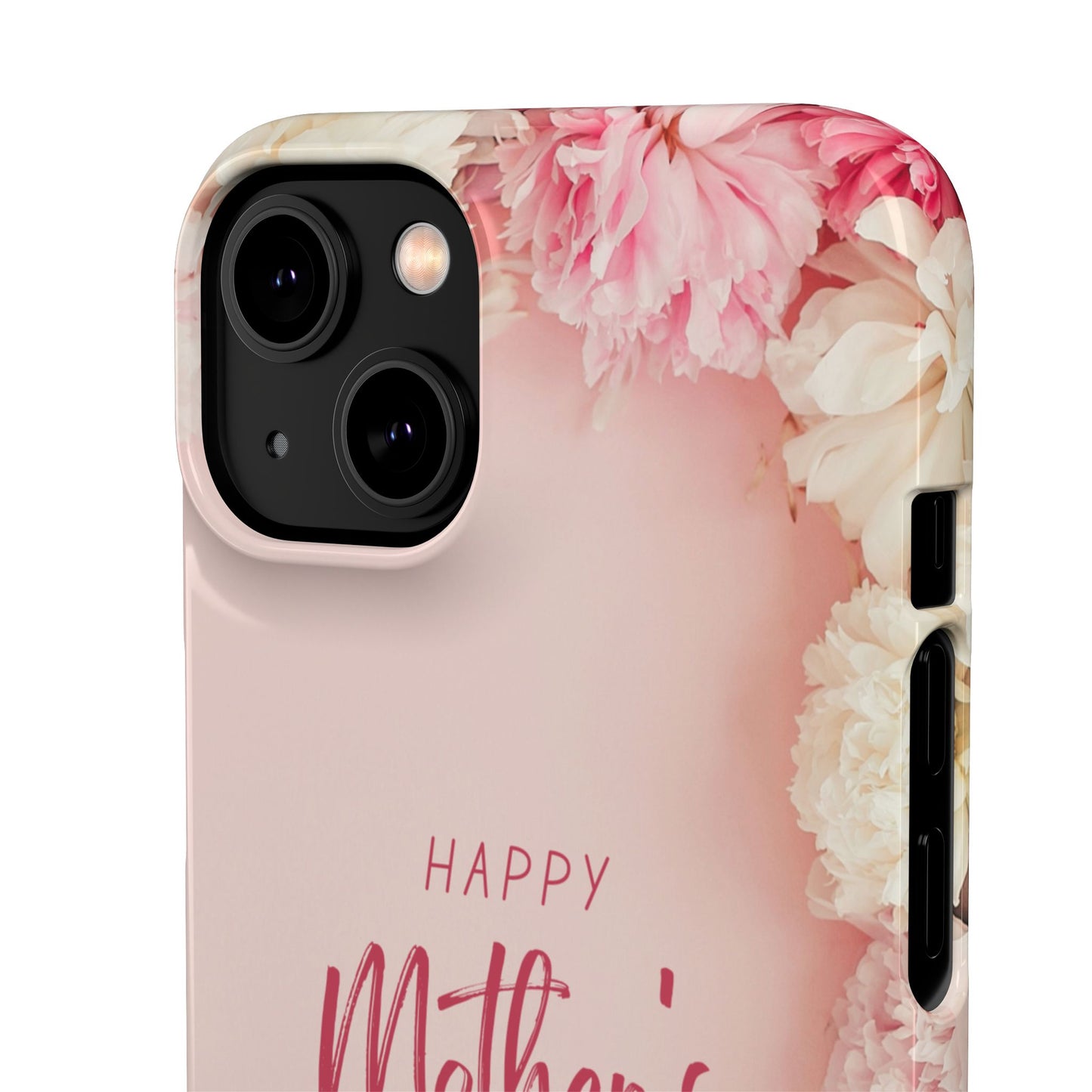 Personalised Mothers Day iPhone Case - Custom Pink Floral Photo Cover