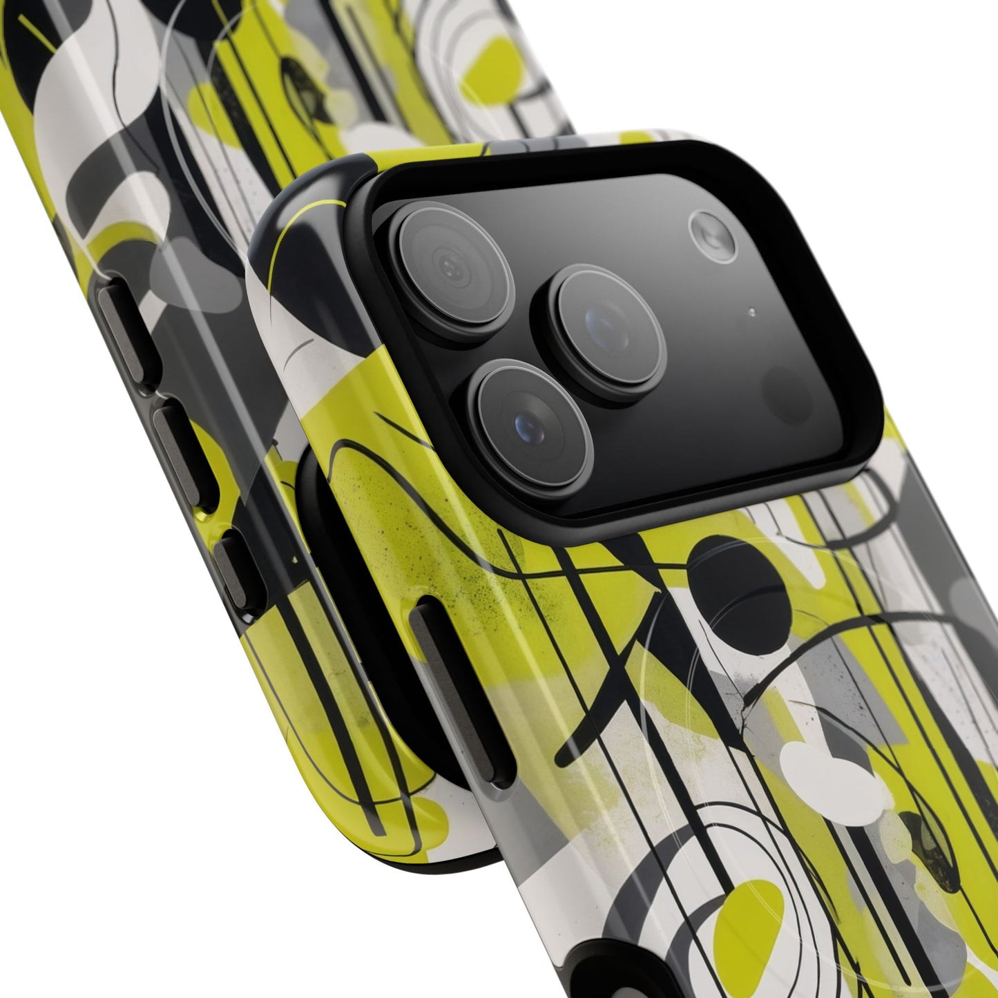 Neon Grid Abstract iPhone Case - Premium MagSafe Protective Cover