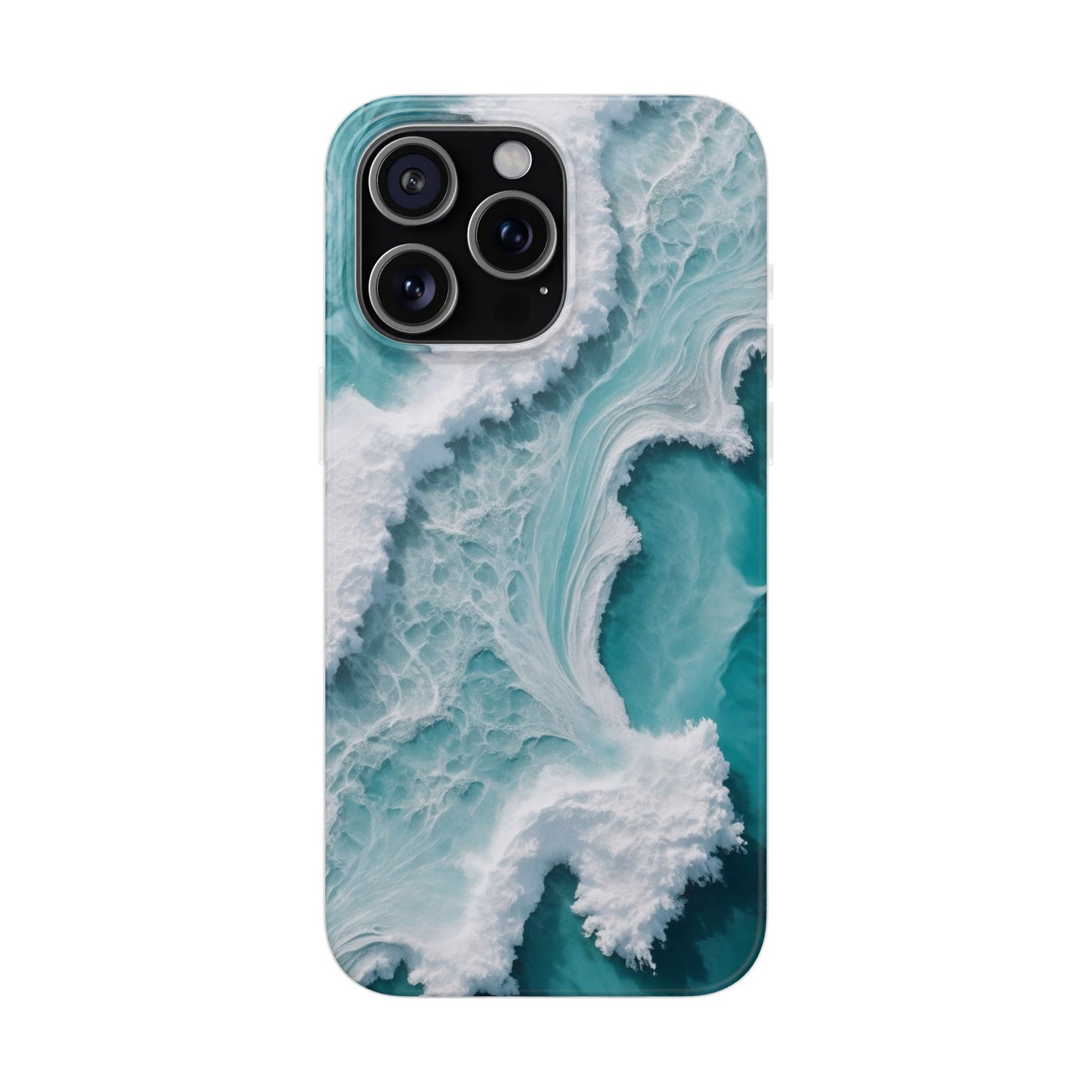 Ocean Foam Pattern Phone Case - Turquoise & White Coastal Style