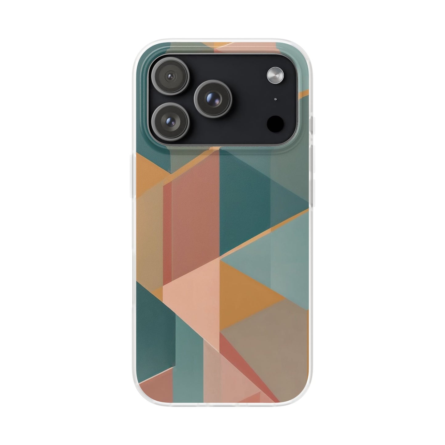 Geometric Overlap Shapes Phone Case - Mustard, Coral & Teal Modern Art