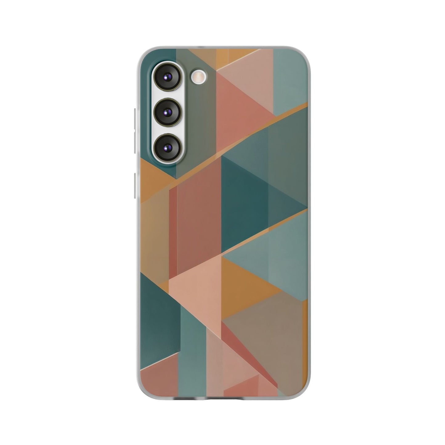 Geometric Overlap Shapes Phone Case - Mustard, Coral & Teal Modern Art