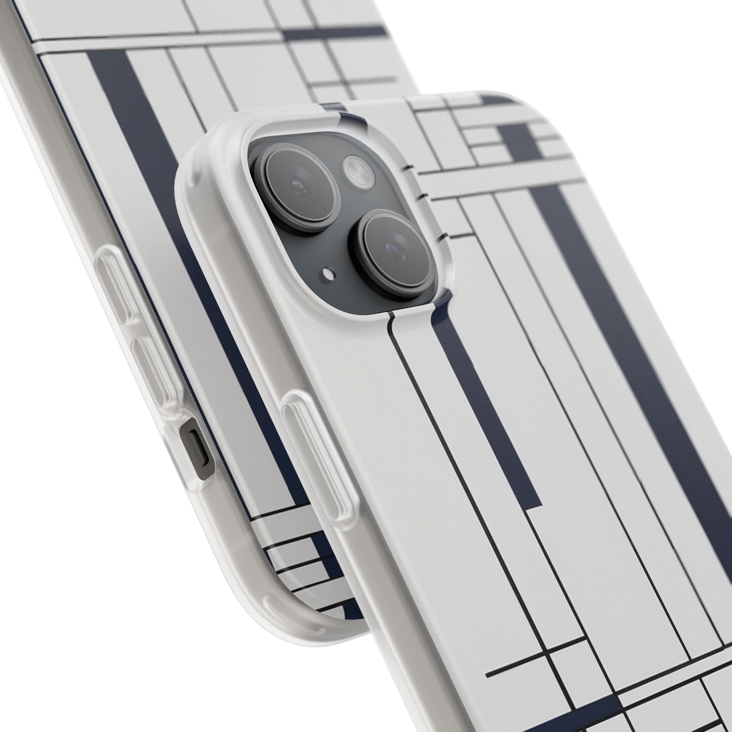 Minimal Navy & White Stripe Phone Case - Classic Modern Design