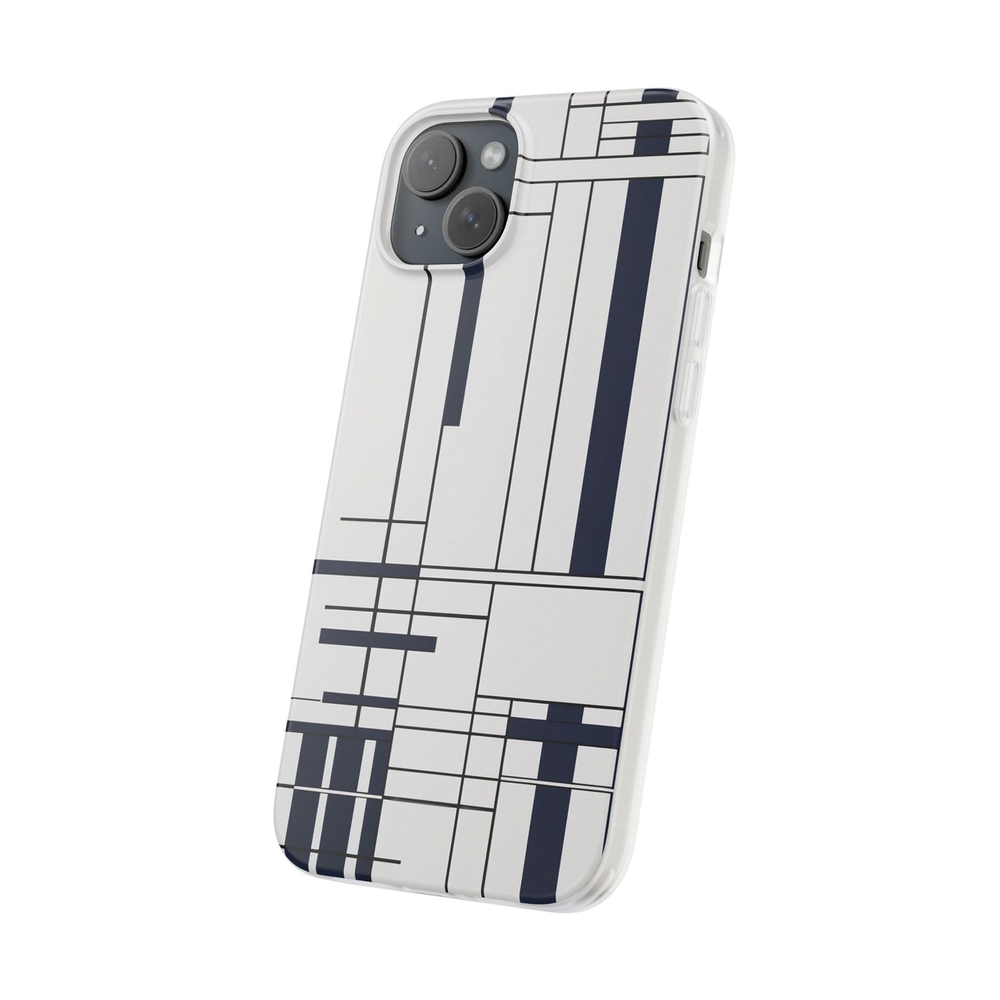 Minimal Navy & White Stripe Phone Case - Classic Modern Design