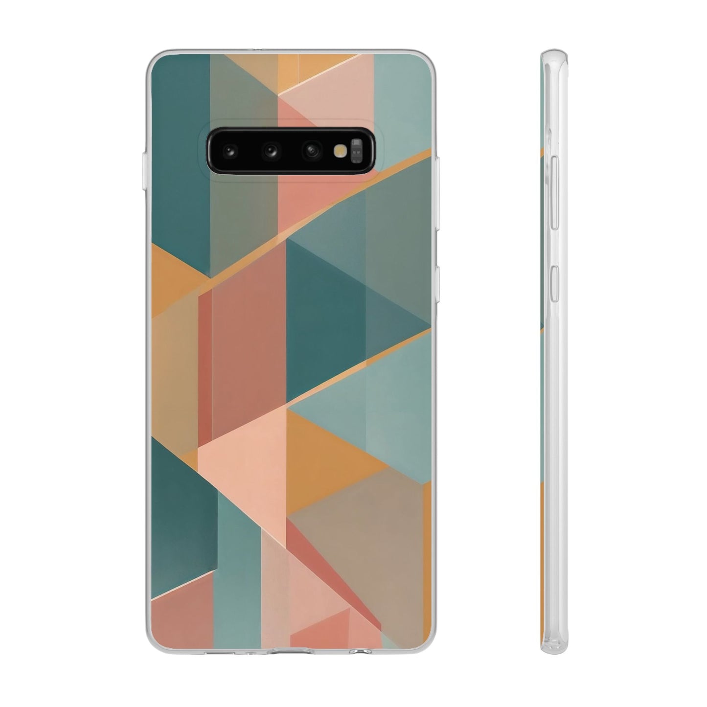 Geometric Overlap Shapes Phone Case - Mustard, Coral & Teal Modern Art
