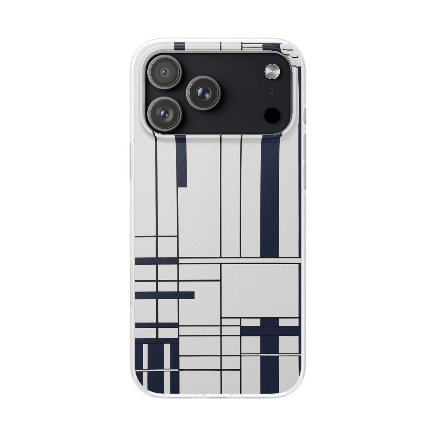 Minimal Navy & White Stripe Phone Case - Classic Modern Design