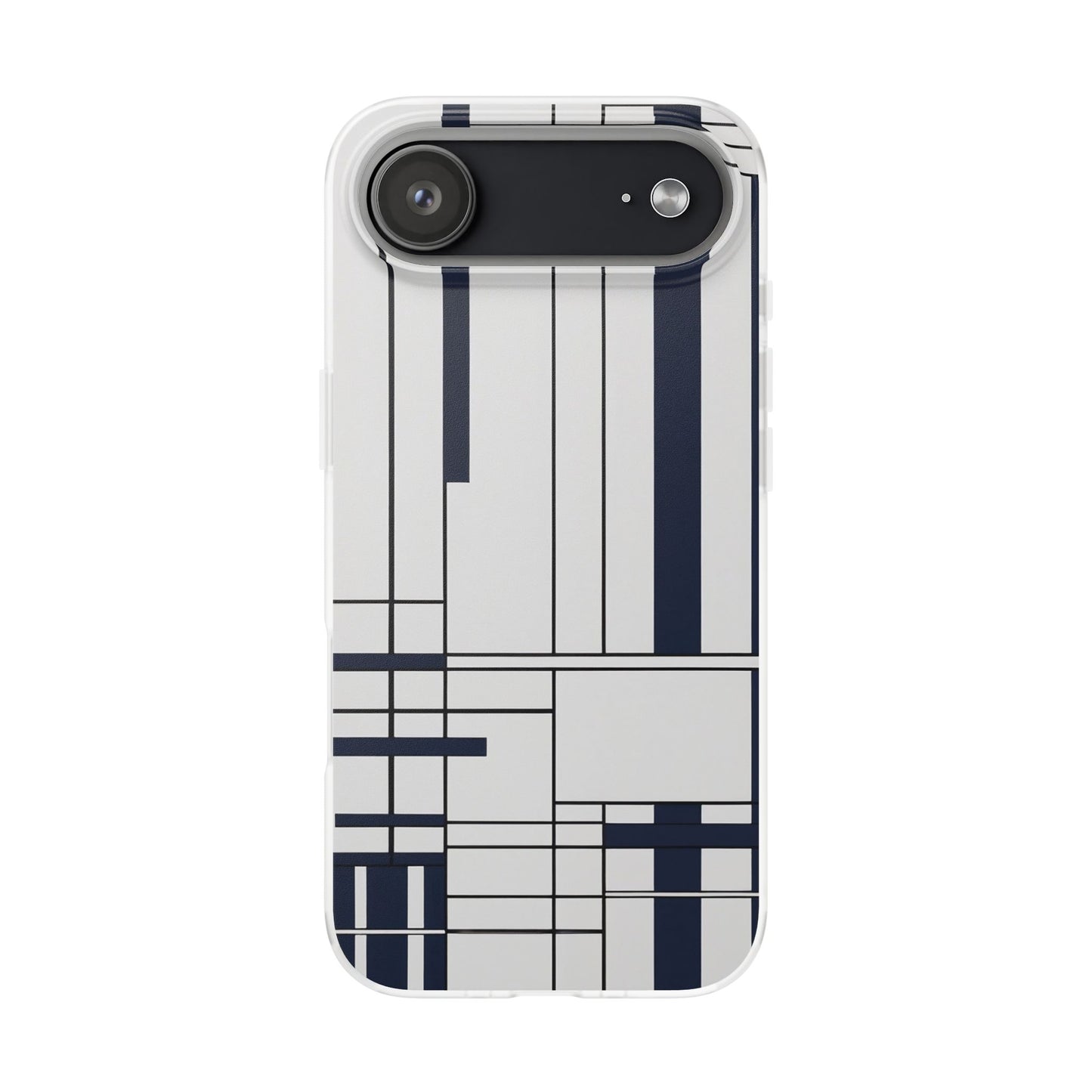 Minimal Navy & White Stripe Phone Case - Classic Modern Design