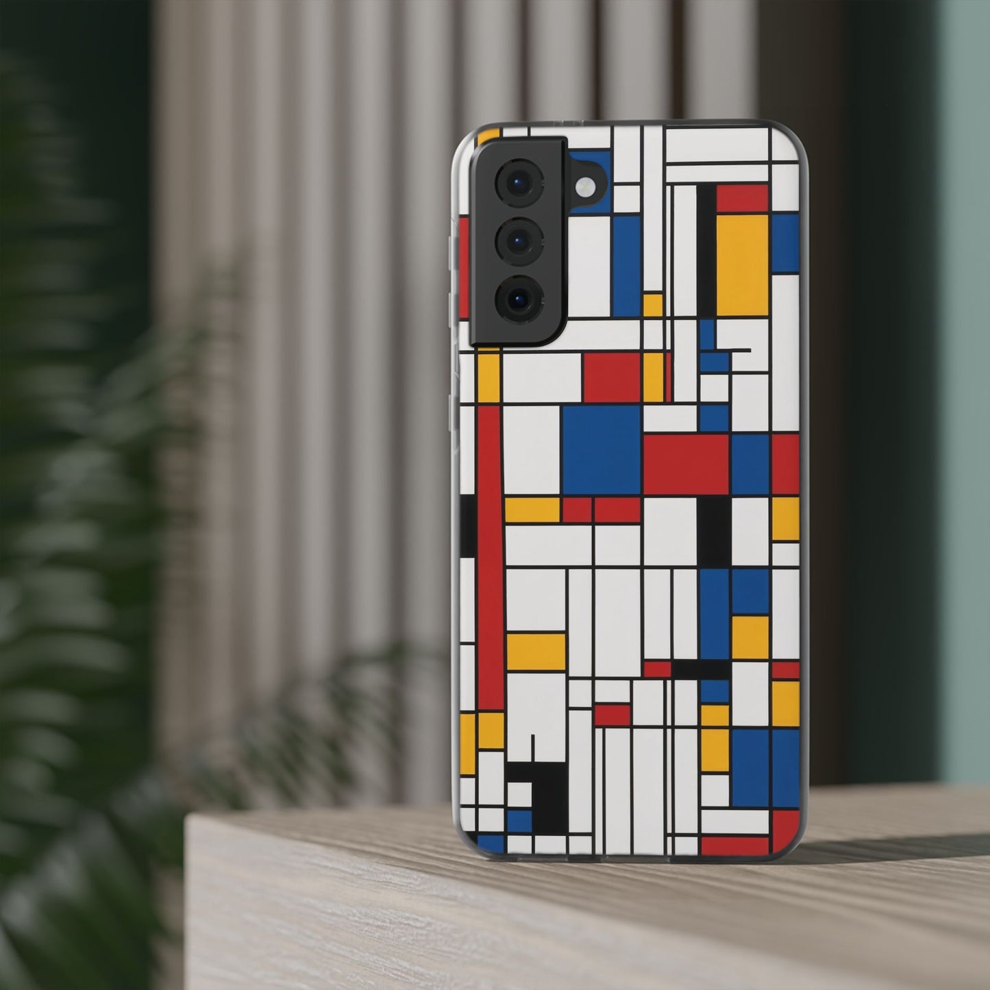 Modern Mondrian-Style Stripe Phone Case - Primary Colours & White