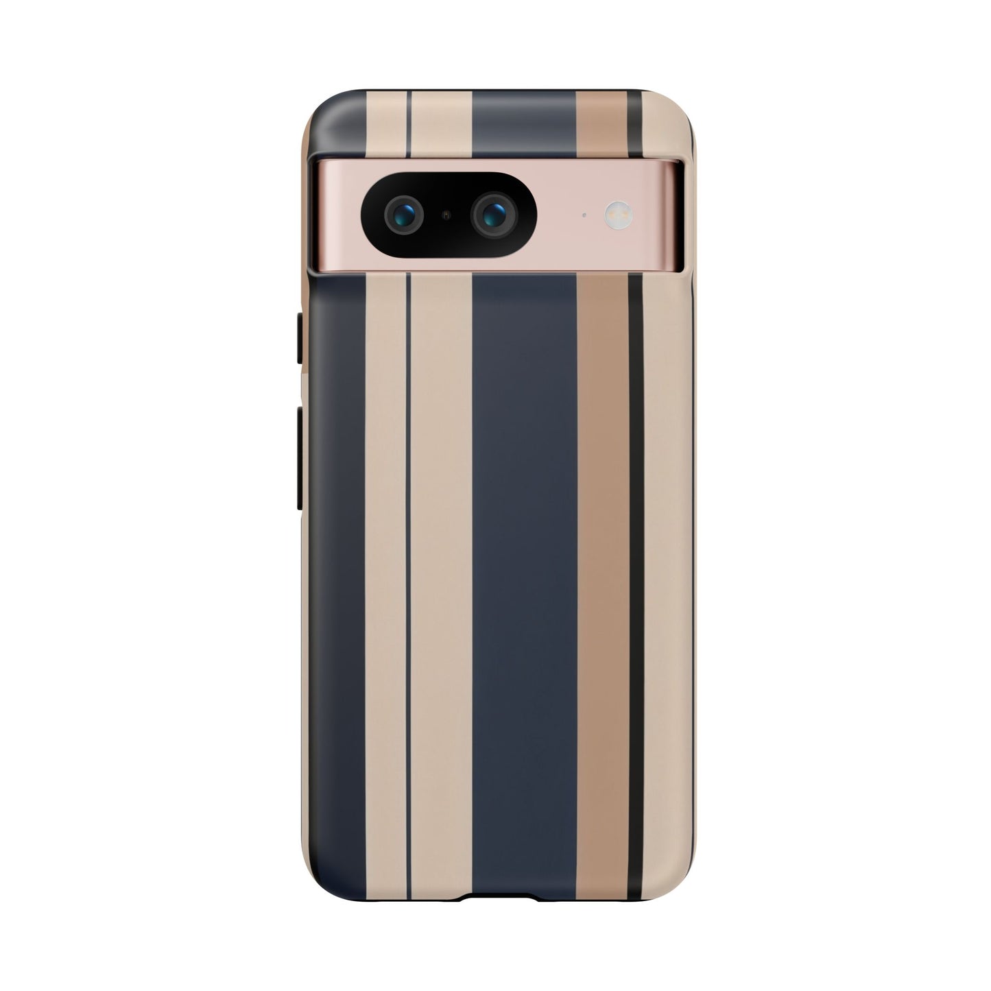 Google Pixel Case - Classic Racing Navy Beige Stripe