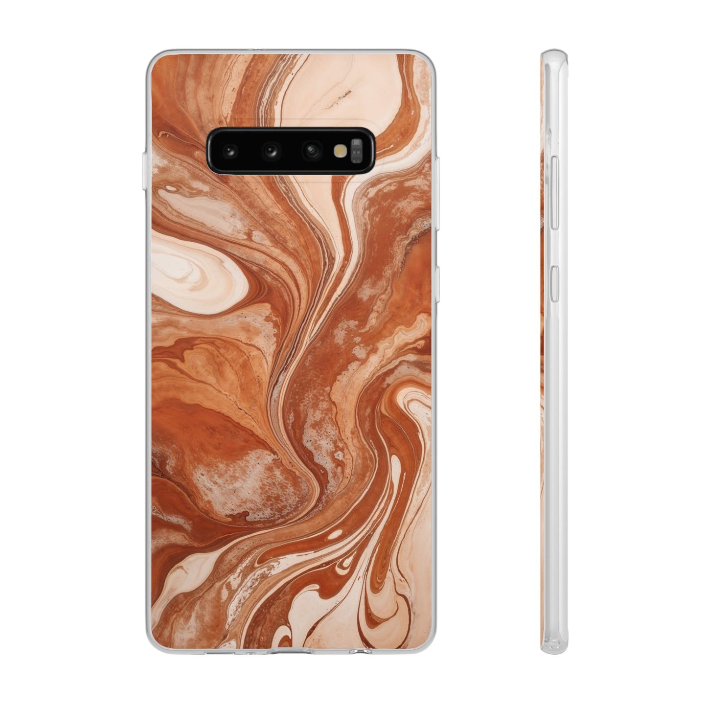 Terracotta Marble Phone Case Autumn Abstract Swirl