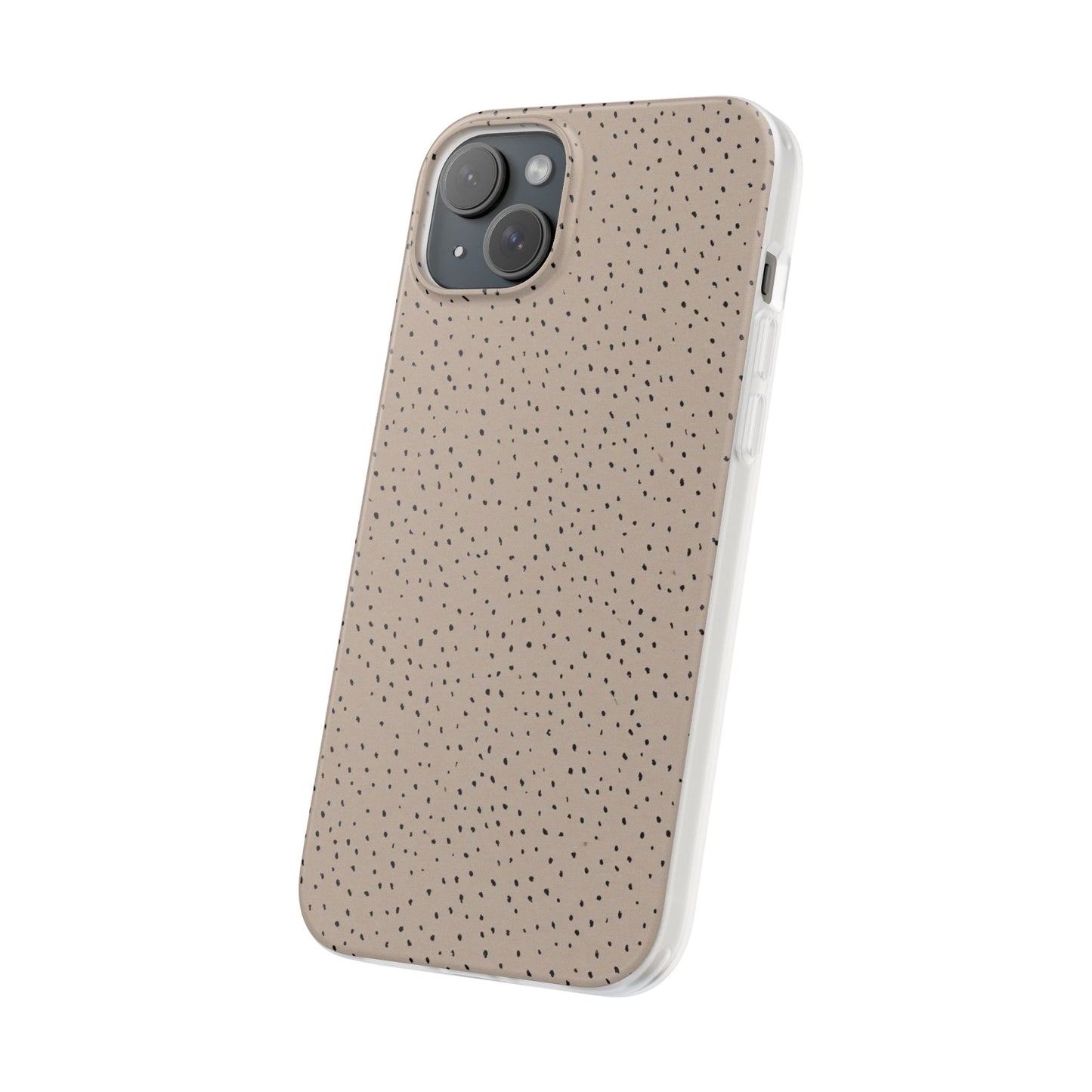 Minimal Micro Leopard Print Phone Case - Taupe & Black Animal Pattern