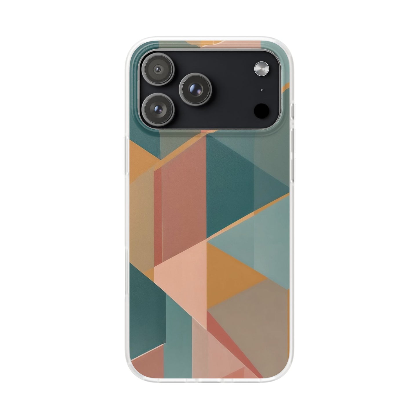 Geometric Overlap Shapes Phone Case - Mustard, Coral & Teal Modern Art