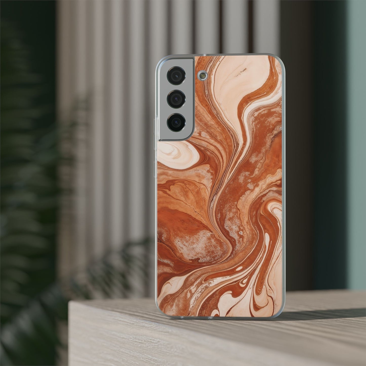 Terracotta Marble Phone Case Autumn Abstract Swirl