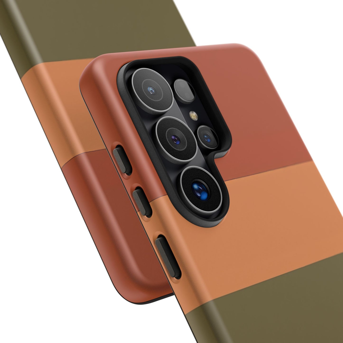 Samsung Galaxy Personalised Name Phone Case - Warm Colour Block Matte Tough Protective Cover