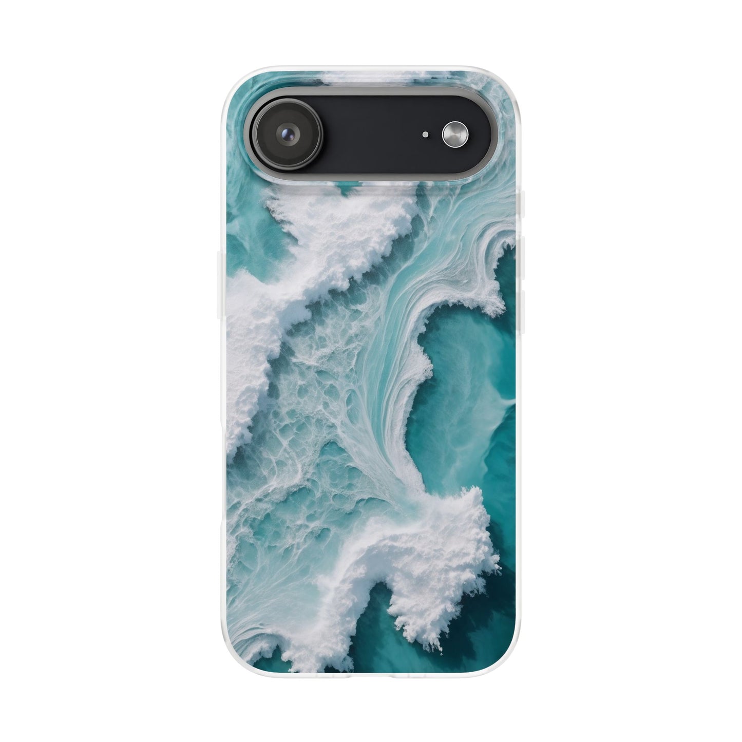 Ocean Foam Pattern Phone Case - Turquoise & White Coastal Style