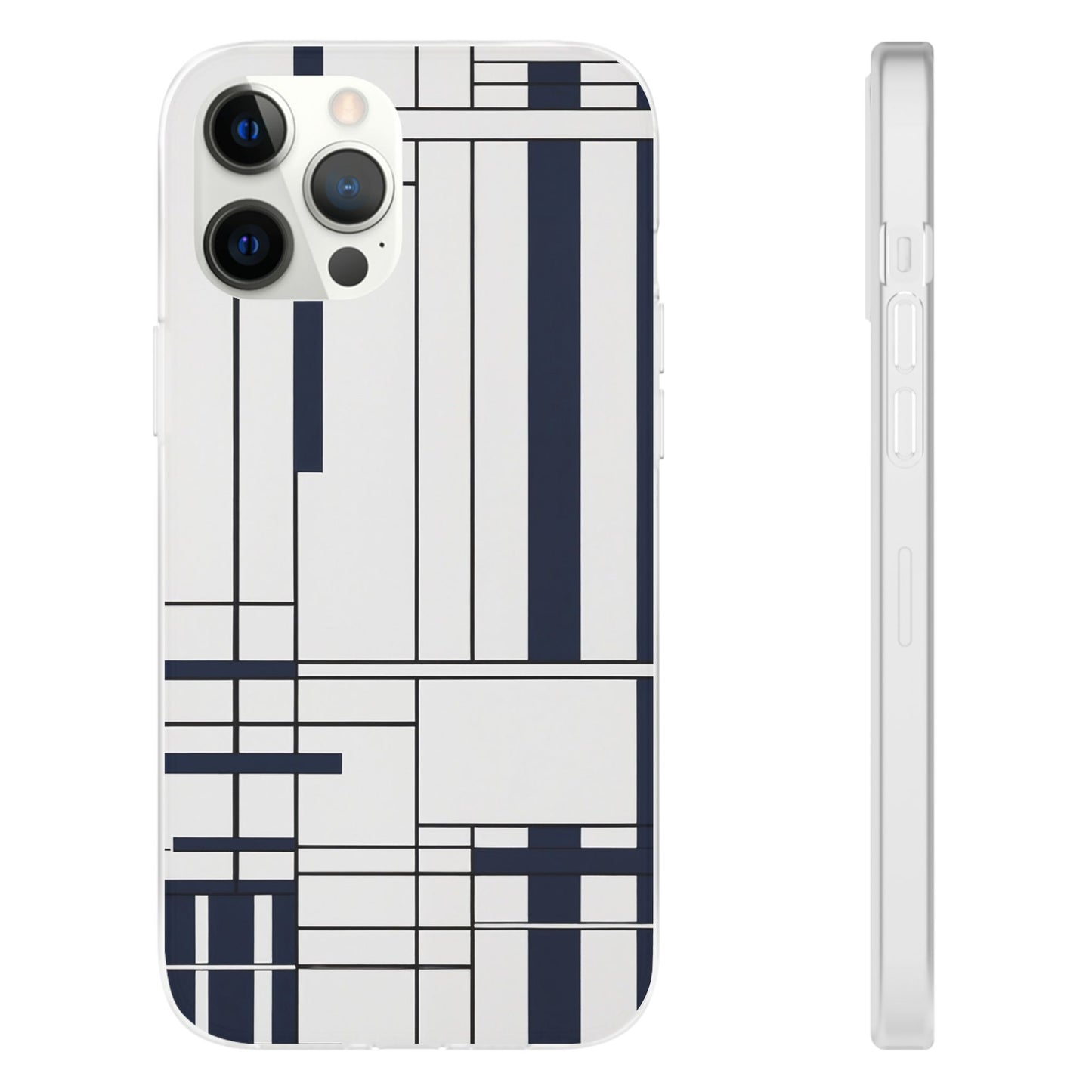 Minimal Navy & White Stripe Phone Case - Classic Modern Design