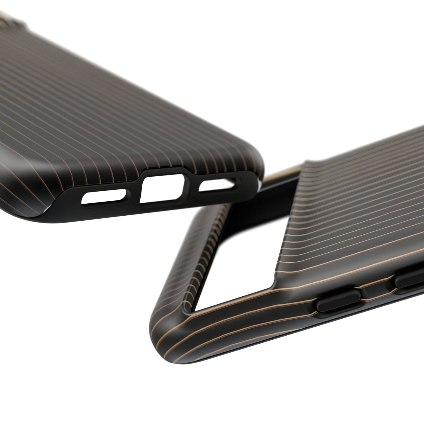 Google Pixel Case - Black and Gold Pinstripe Design Matte