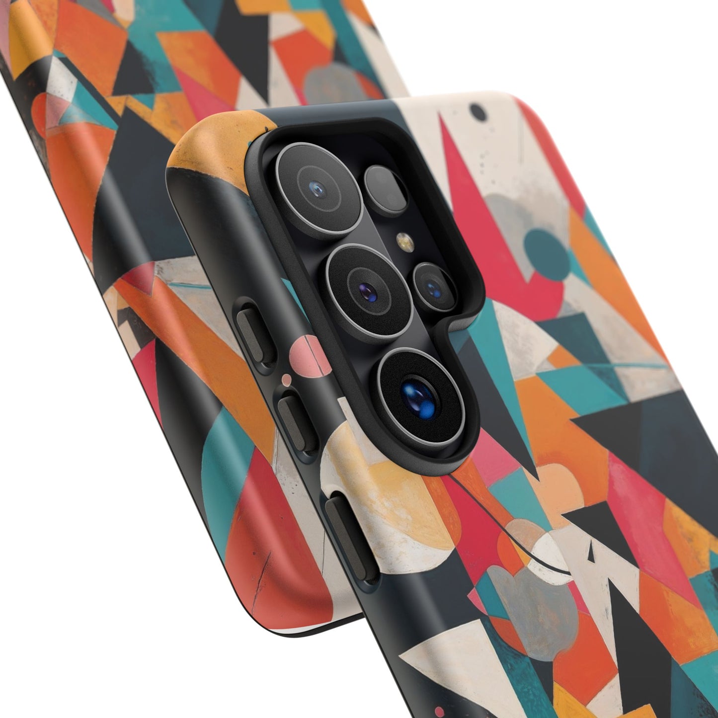 Samsung Galaxy Abstract Geometric Art Phone Case - Colourful Matte Tough Protective Cover