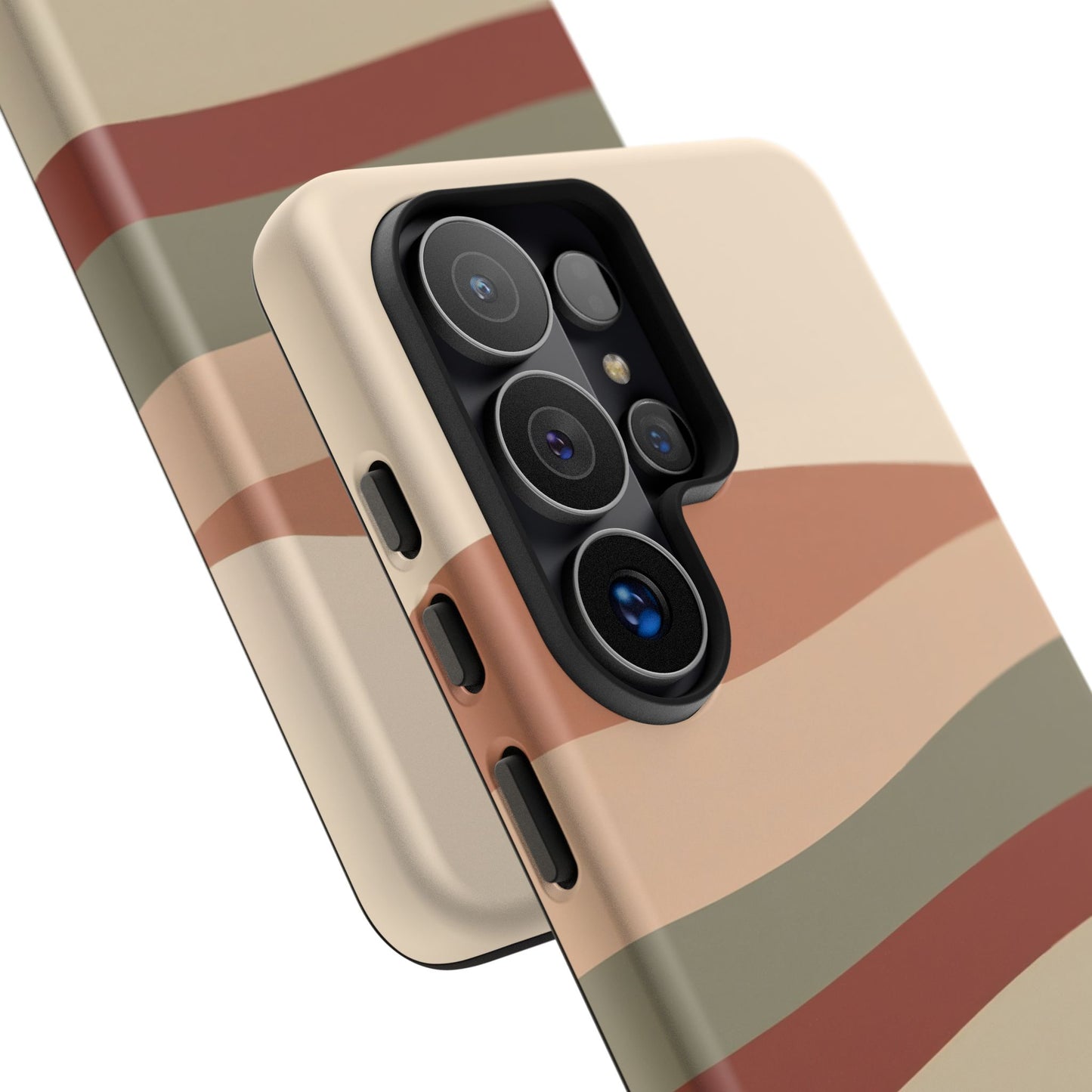 Samsung Galaxy Wavy Stripe Phone Case - Earth Tone Matte Tough Protective Cover
