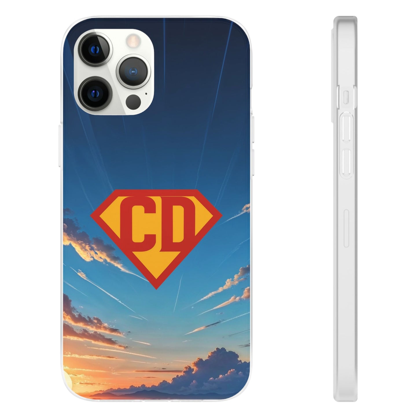 Personalised Superman-Inspired Phone Case - Custom Initials Hero Emblem