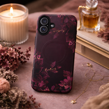 Midnight Bloom Floral iPhone Case - Premium MagSafe Protective Cover