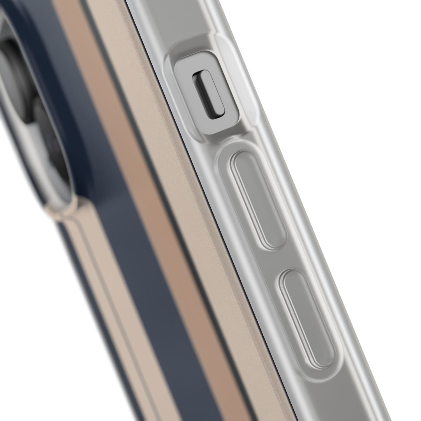 Minimalist Colour Block Stripe Phone Case - Navy, Beige & Charcoal