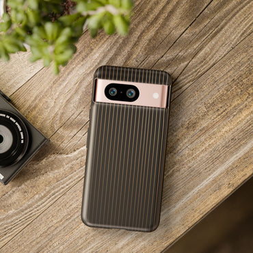 Google Pixel Case - Black and Gold Pinstripe Design Matte