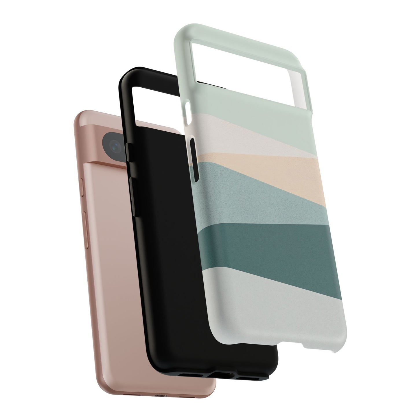 Google Pixel Case - Coastal Mist Blue Green Stripe
