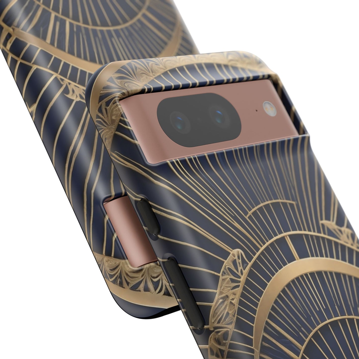 Google Pixel Case - Gatsby Art Deco Gold Fan Design Matte Finish