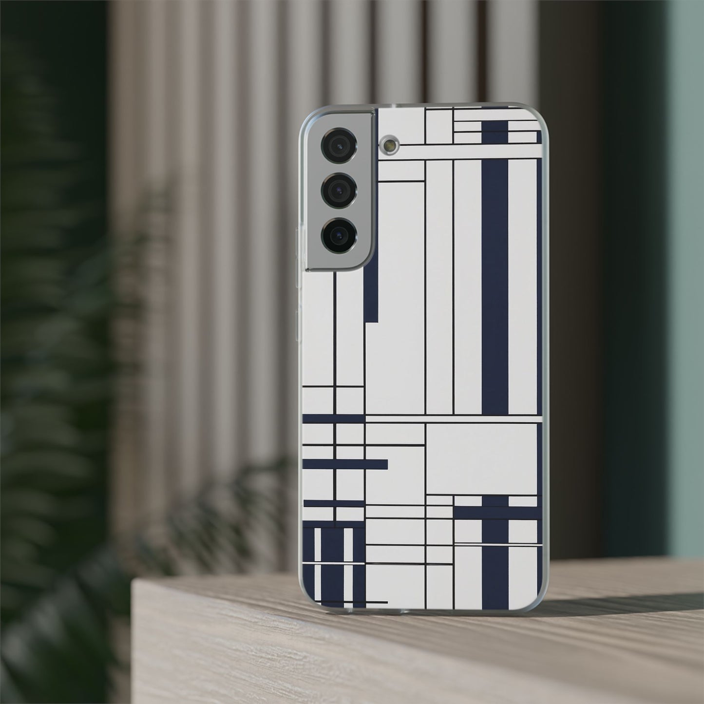 Minimal Navy & White Stripe Phone Case - Classic Modern Design
