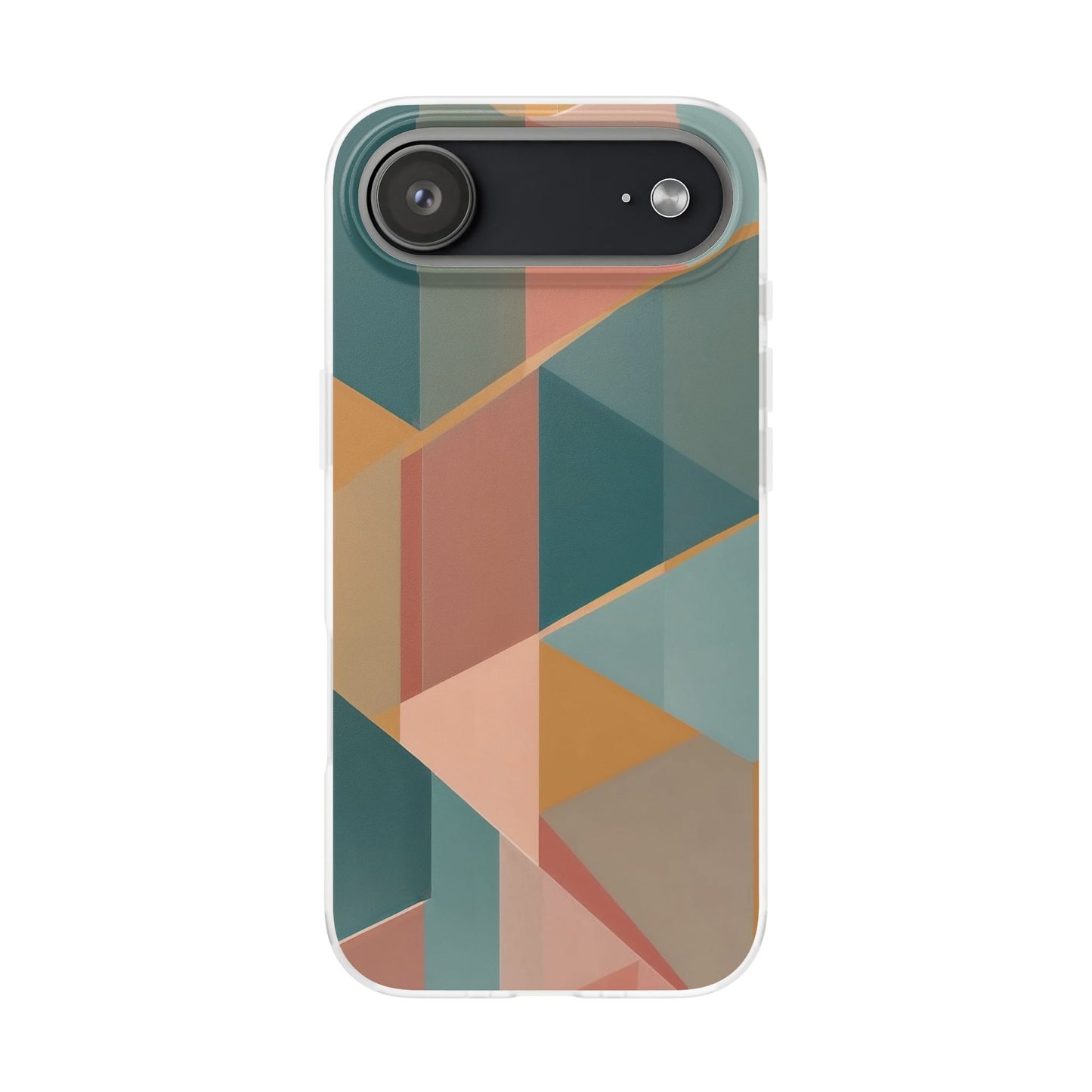 Geometric Overlap Shapes Phone Case - Mustard, Coral & Teal Modern Art