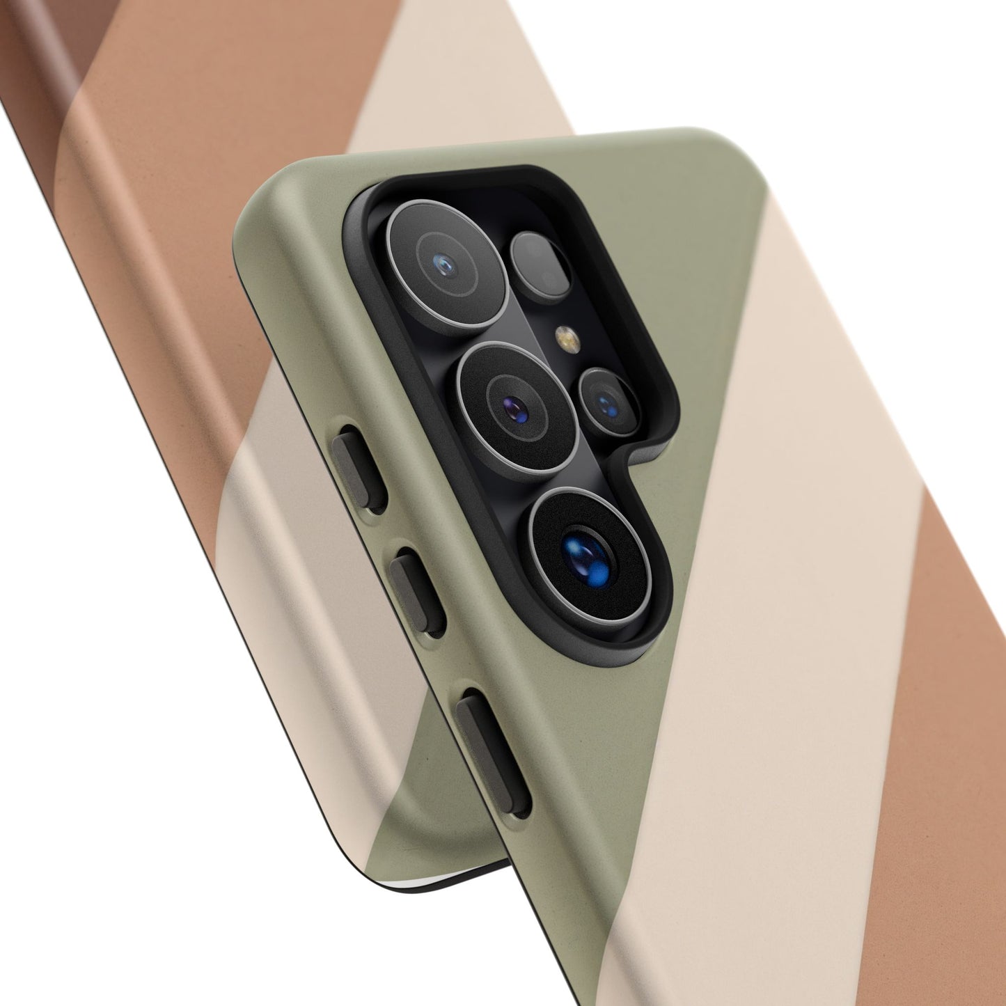 Samsung Galaxy Neutral Stripe Phone Case - Earth Tone Matte Tough Protective Cover