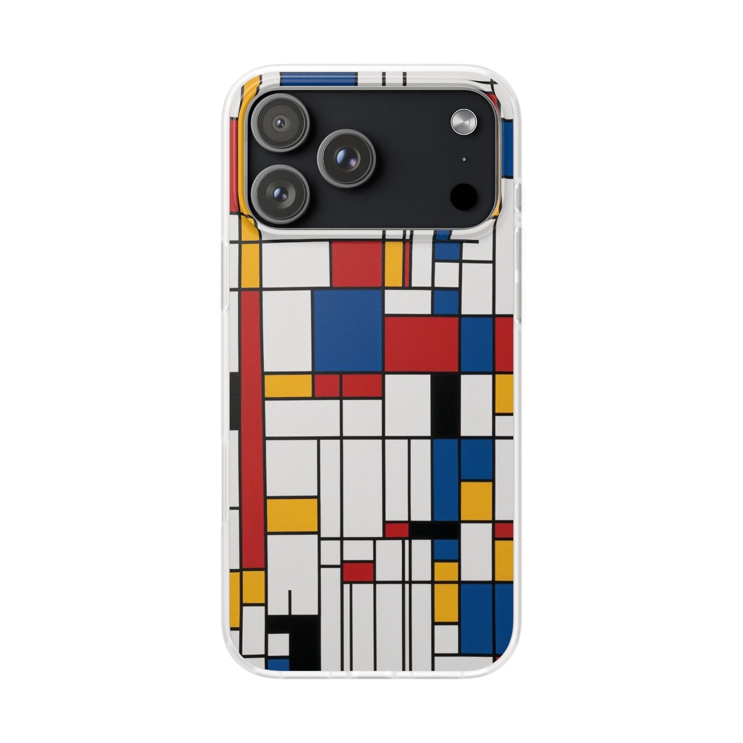 Modern Mondrian-Style Stripe Phone Case - Primary Colours & White