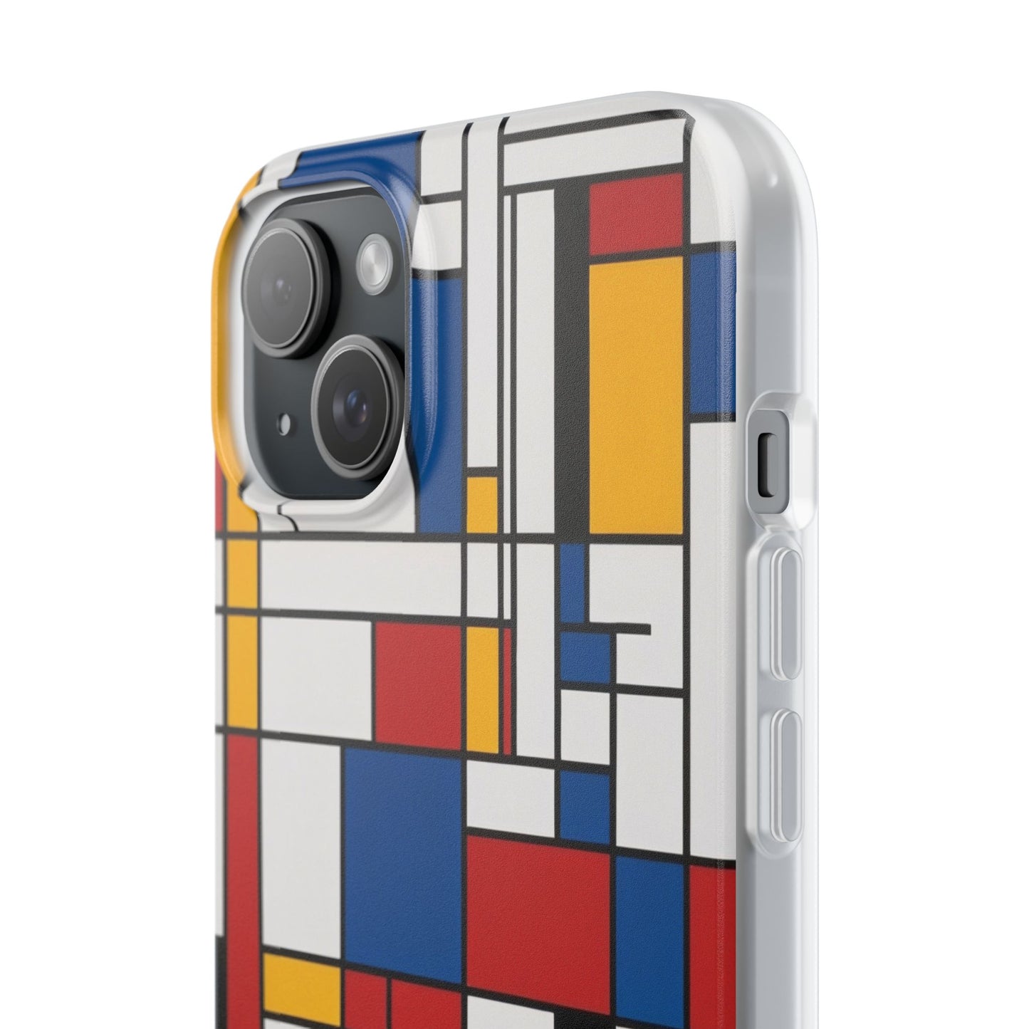 Modern Mondrian-Style Stripe Phone Case - Primary Colours & White