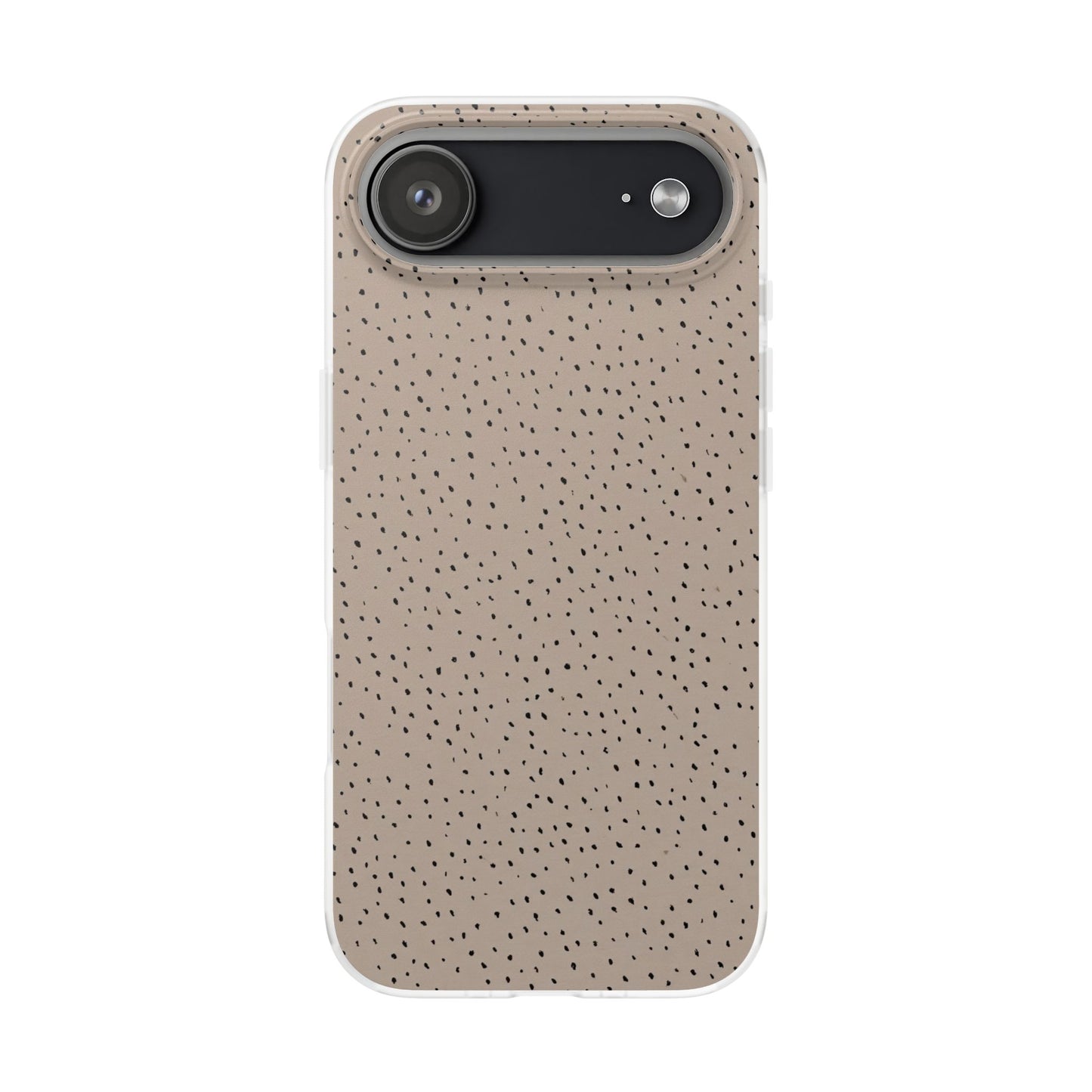 Minimal Micro Leopard Print Phone Case - Taupe & Black Animal Pattern