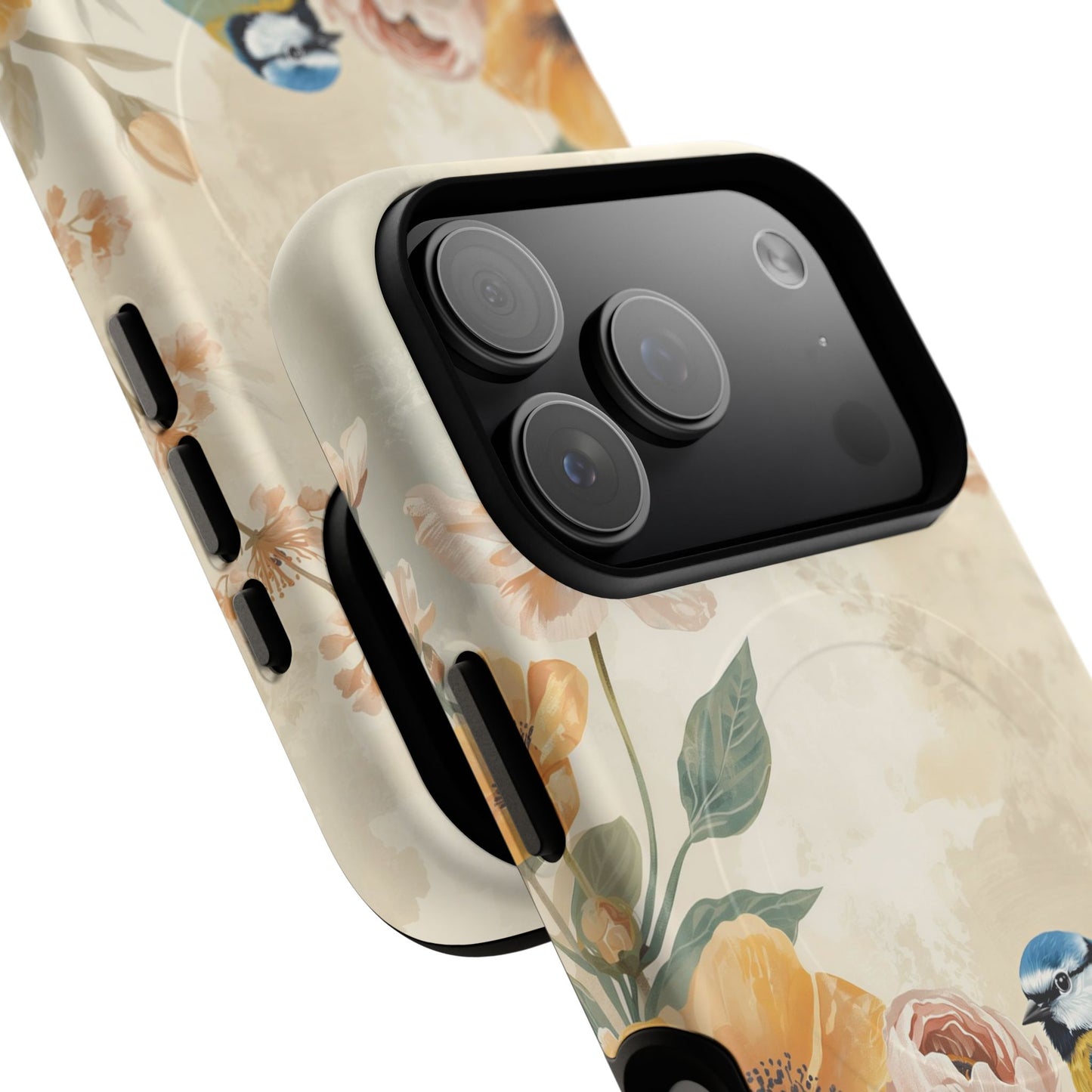 iPhone Floral Blue Tit Premium MagSafe Case