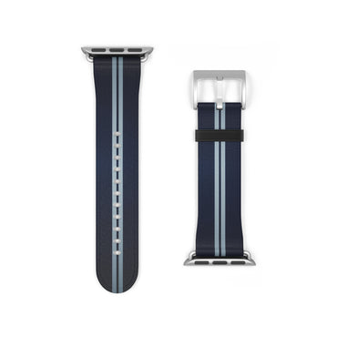 Navy Racing Stripe Apple Watch Strap - Minimal Motorsport Watch Band