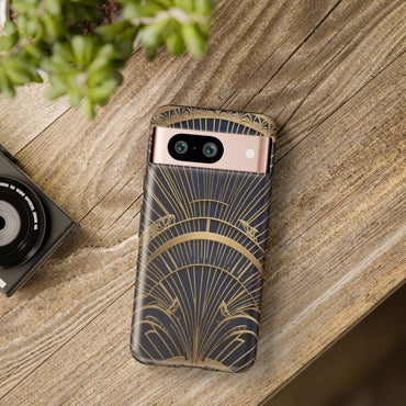 Google Pixel Case - Gatsby Art Deco Gold Fan Design Matte Finish