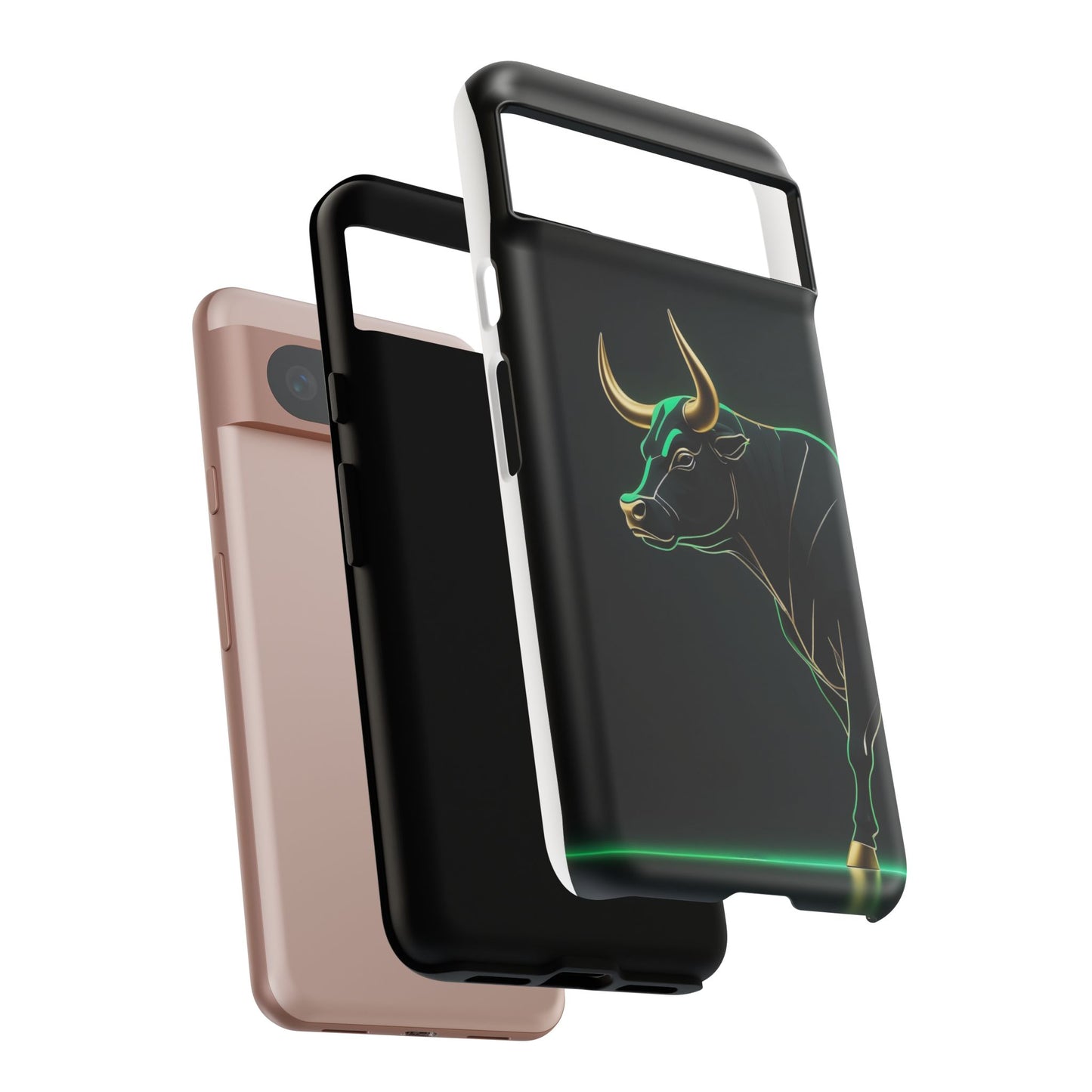 Google Pixel Case - Neon Bull Matte Black