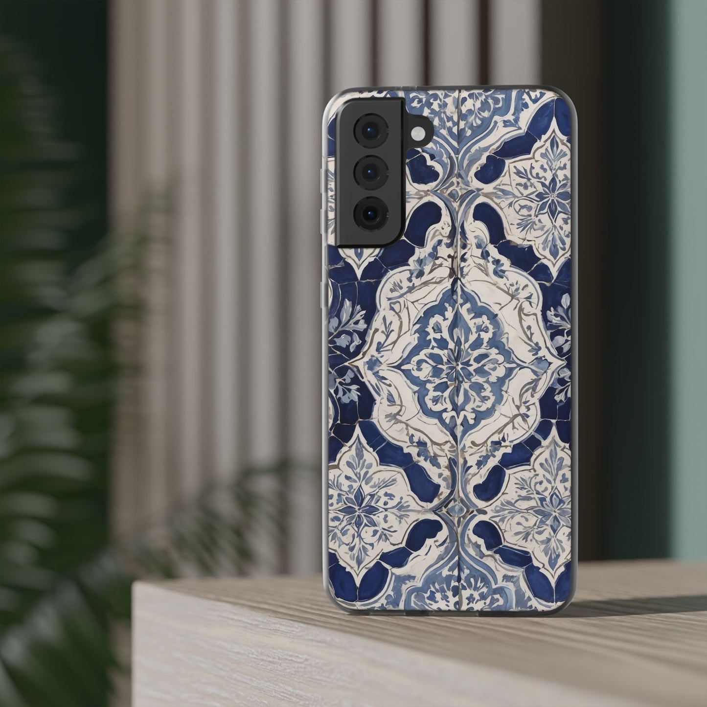 Blue & White Moroccan Tile Phone Case - Mediterranean Pattern Style