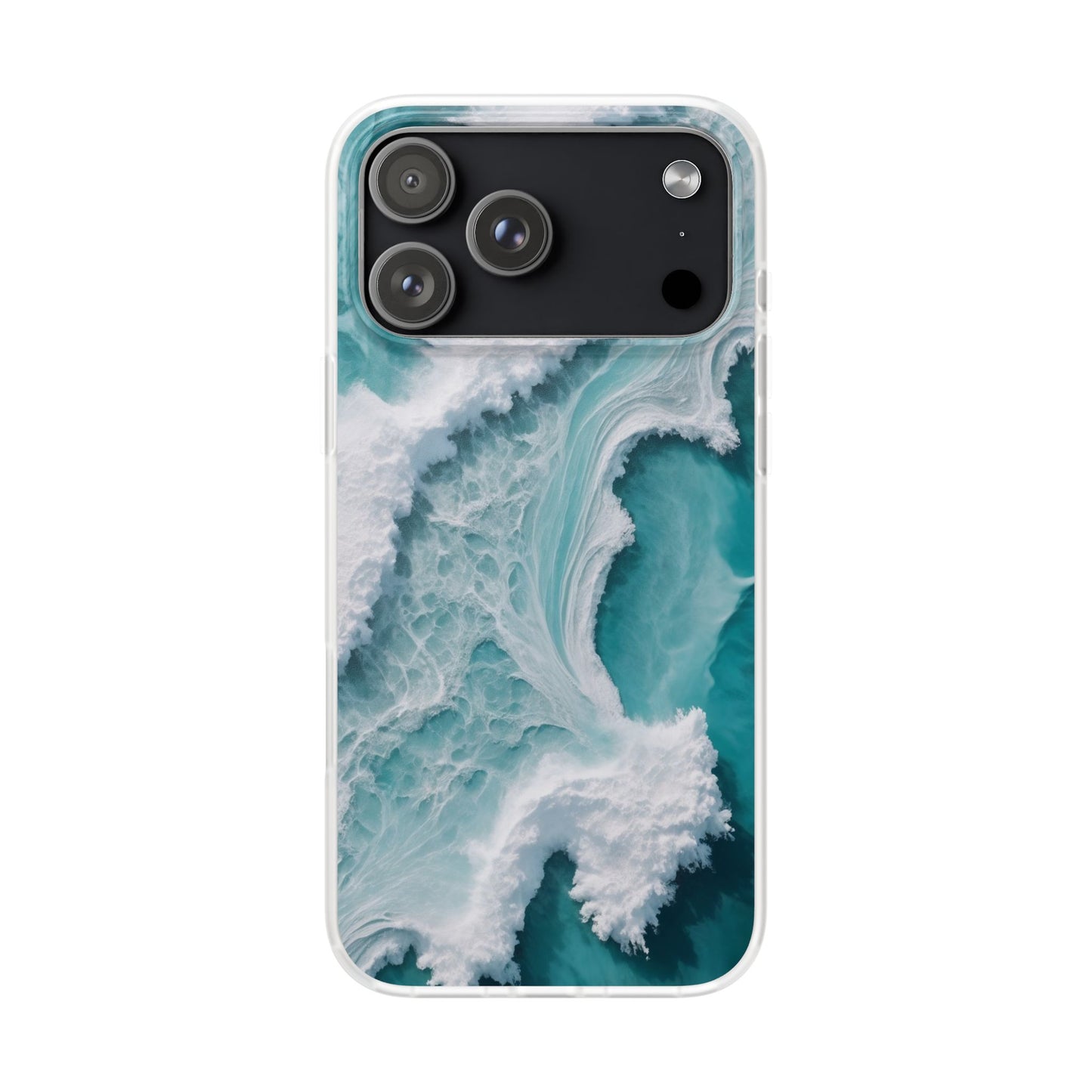 Ocean Foam Pattern Phone Case - Turquoise & White Coastal Style