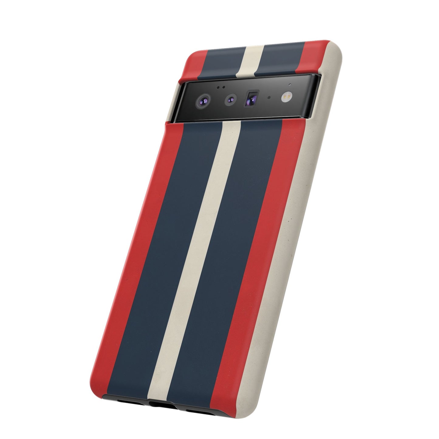 Google Pixel Case - Retro Racing Monaco Stripe | Vintage Motorsport Phone Cover in Red Navy White