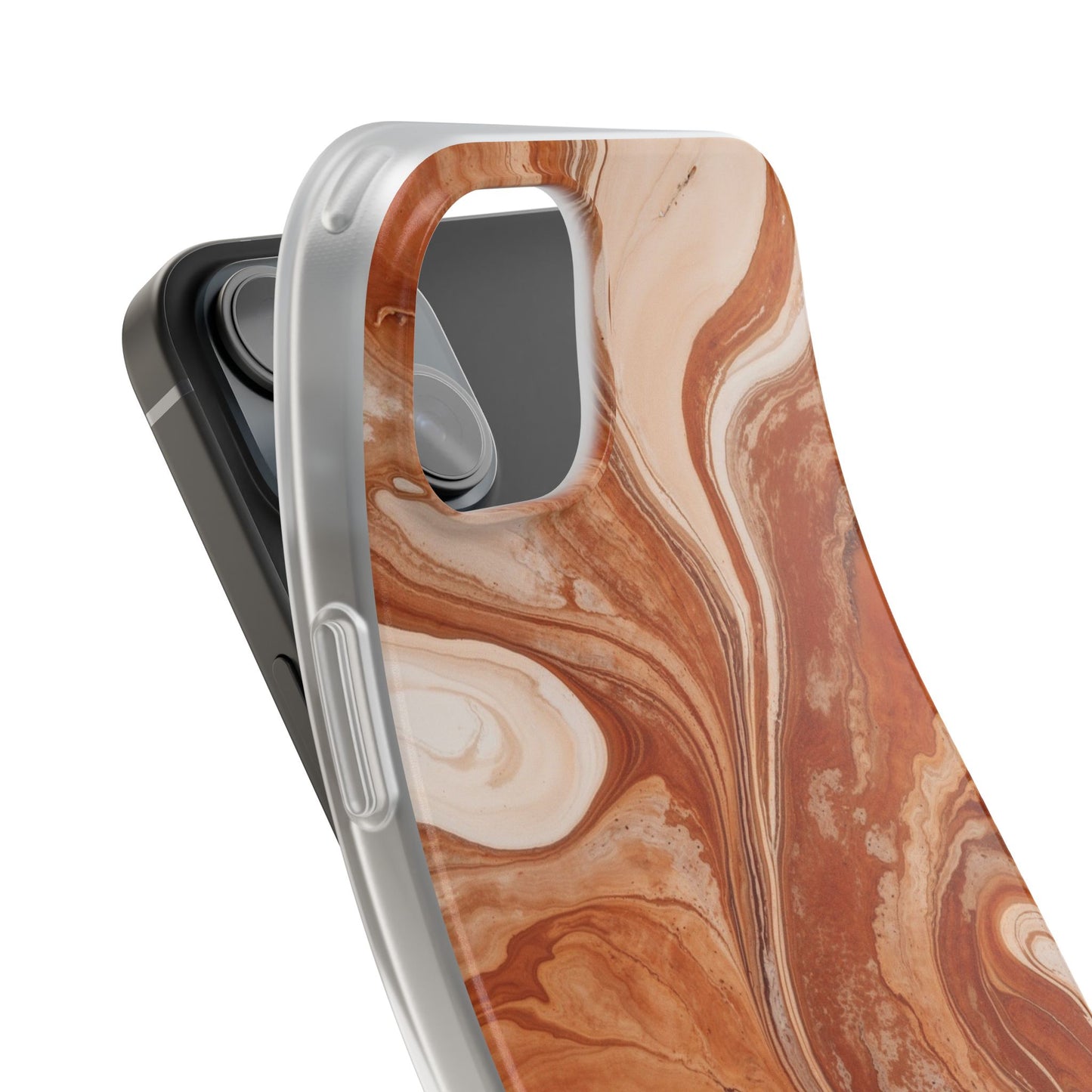 Terracotta Marble Phone Case Autumn Abstract Swirl