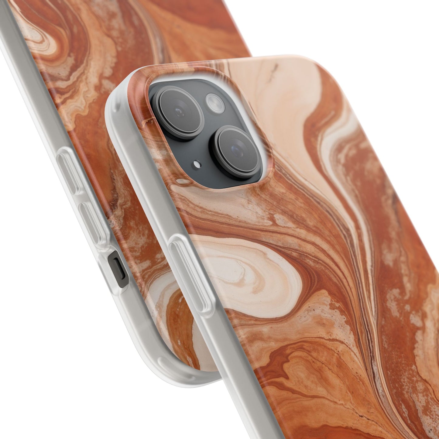 Terracotta Marble Phone Case Autumn Abstract Swirl