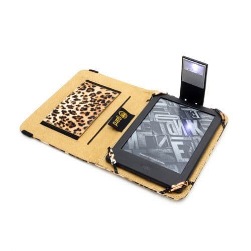 Amazon Kindle E-Reader with Touch 6" Leopard Case Cover with LED Light