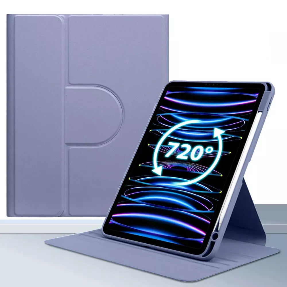 Multi-Angle Rotating iPad Case - Smart Stand Cover Pencil Slot