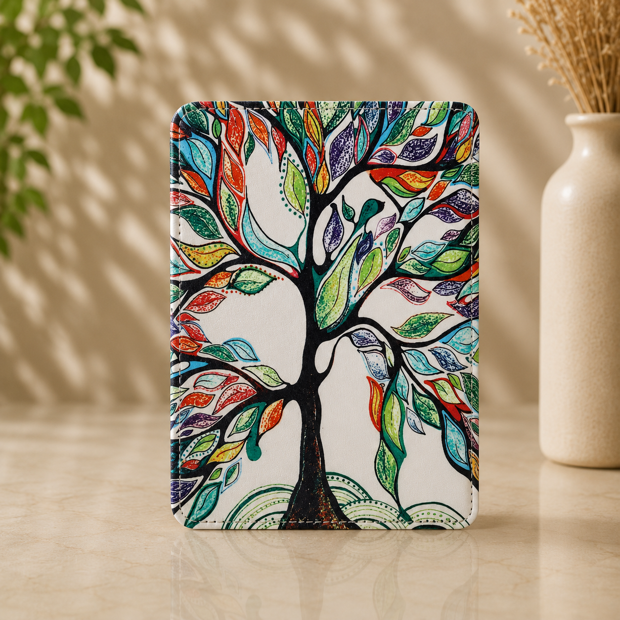 Kindle 11th Gen Colourful Tree Case with Stand & Hand Strap