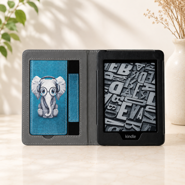 Kindle 11th Gen Cute Elephant Case with Stand & Hand Strap