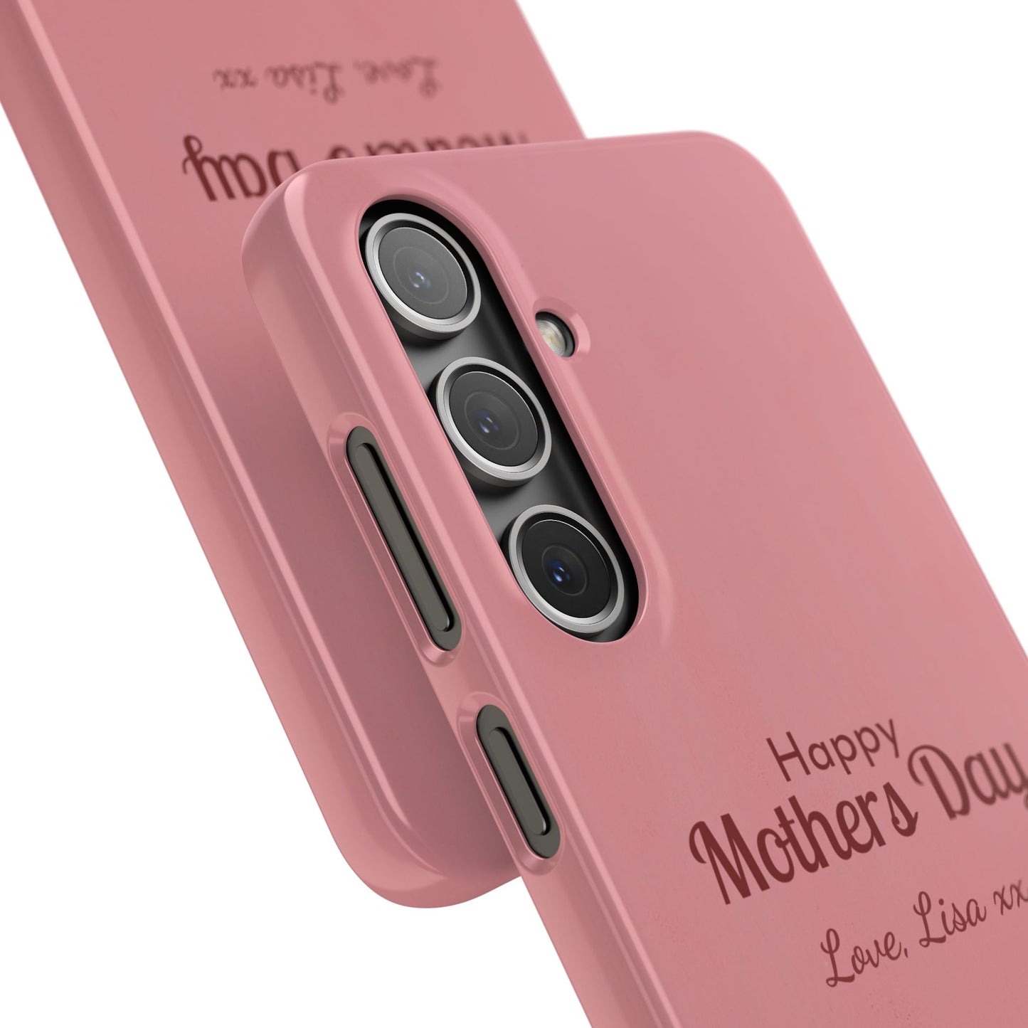 Samsung Galaxy Personalised Mothers Day Case - Pink Tulip Floral Design with Custom Name